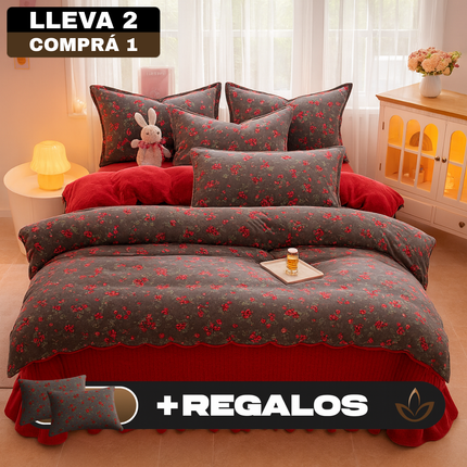 Juego de Cama Rosane Estampado Floral con Tela Antialérgica