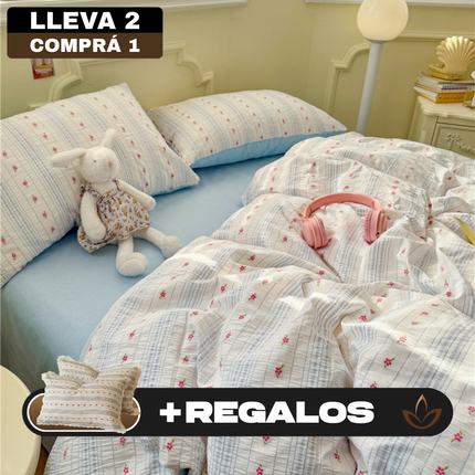 Ropa de Cama Completa Estampada en Algodón y Poliéster