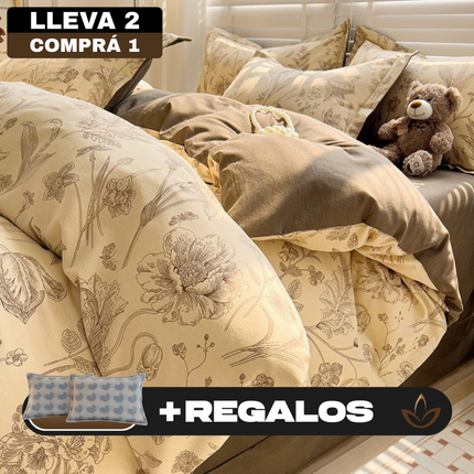Juego de Cama Completo Estampado en Algodón y Poliéster