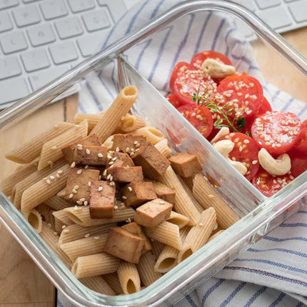 Conjunto de Recipientes Organizadores de Vidrio Templado con Tapa Antiderrame