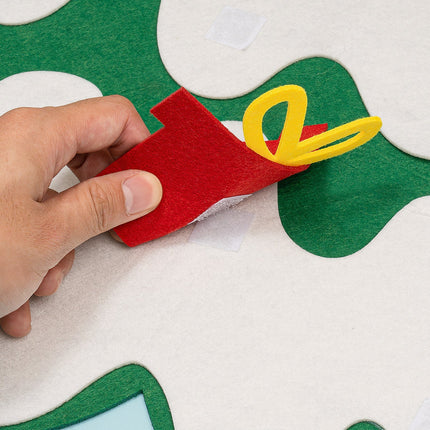 Árbol de Navidad de Fieltro con 32 Piezas + Luces LED – Decoración Educativa para Niños