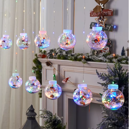 OFERTA EXCLUSIVA- CORTINA DE NAVIDAD🎅🏻 ESFERAS DE LUZ LED✨