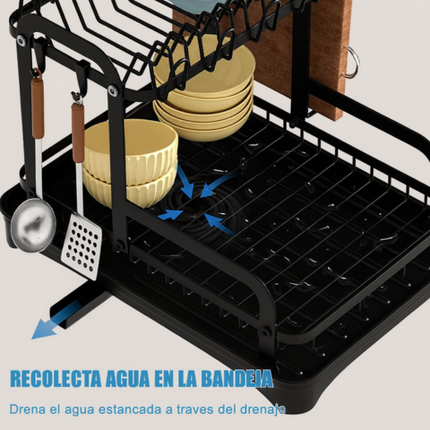 Escurridor 3 en 1 de Acero Inoxidable Multifuncional con Asas Plegables y Base Antideslizante