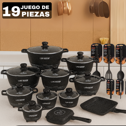 Conjunto de Ollas de Cerámica 19 Piezas Antiadherentes