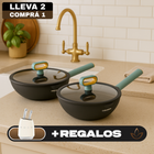 Sartén Multifuncional de Acero Inoxidable Antiadherente con Mango de Goma