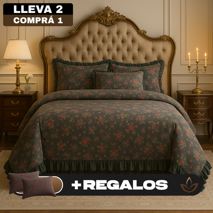 Juego de Cama Rosane Estampado Floral con Tela Antialérgica