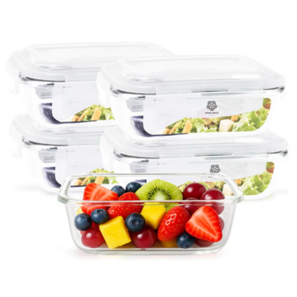 Set de Recipientes Herméticos de Vidrio Templado